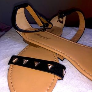 Black studded sandals